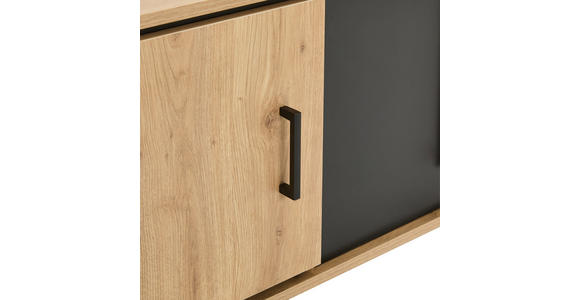 LOWBOARD in 180/56/40 cm - Eichefarben/Schwarz, LIFESTYLE, Holzwerkstoff/Metall (180/56/40cm) - Xora