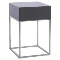 NACHTKÄSTCHEN 40/62/40 cm  in Anthrazit, Silberfarben  - Anthrazit/Silberfarben, Basics, Holzwerkstoff/Metall (40/62/40cm) - Xora