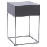 NACHTKÄSTCHEN 40/62/40 cm  in Anthrazit, Silberfarben  - Anthrazit/Silberfarben, Basics, Holzwerkstoff/Metall (40/62/40cm) - Xora