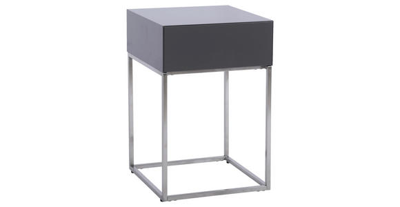 NACHTKÄSTCHEN 40/62/40 cm  in Anthrazit, Silberfarben  - Anthrazit/Silberfarben, Basics, Holzwerkstoff/Metall (40/62/40cm) - Xora
