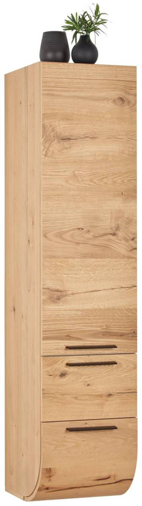 HOCHSCHRANK 40/173/45 cm  - Eichefarben/Schwarz, Modern, Holz/Metall (40/173/45cm) - Dieter Knoll