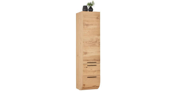 HOCHSCHRANK 40/173/45 cm  - Eichefarben/Schwarz, MODERN, Holz/Metall (40/173/45cm) - Dieter Knoll