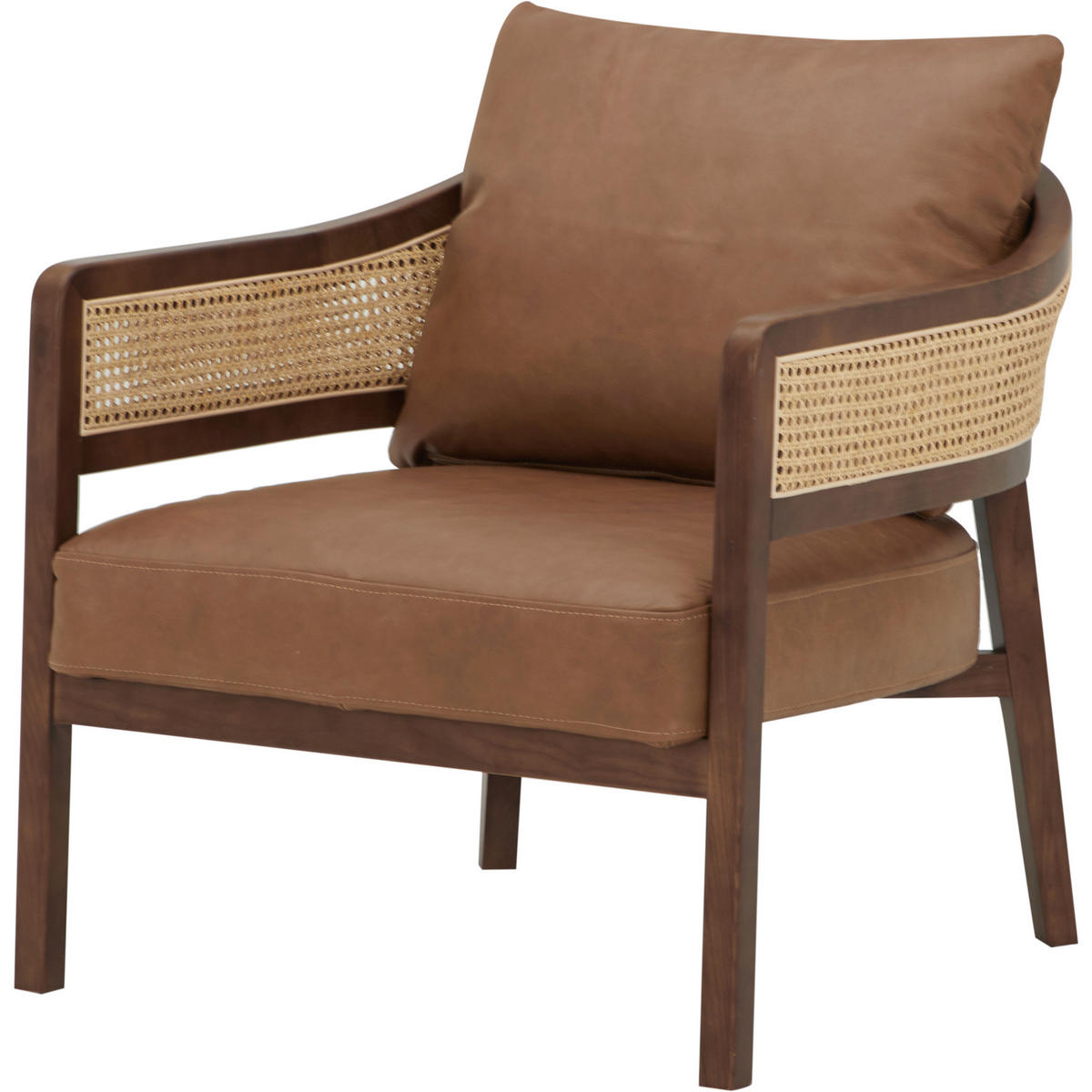 SESSEL Echtleder Braun    - Braun, LIFESTYLE, Leder/Holz (71/73/80cm) - Livetastic