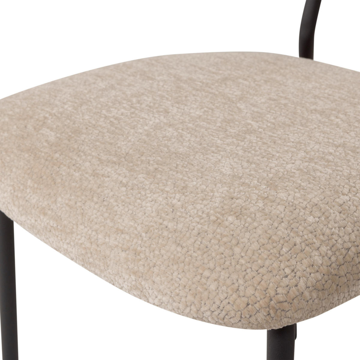 STUHL-SET 2 Stück  in Eisen Chenille  - Schwarz/Naturfarben, MODERN, Textil/Metall (47/79/53cm) - Livetastic