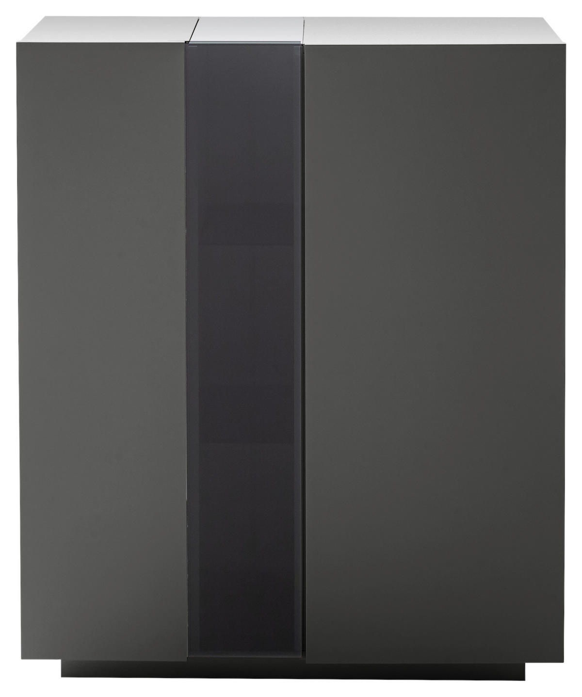 HIGHBOARD  in 96/115/42 cm  - Dunkelgrau, Natur, Glas/Holzwerkstoff (96/115/42cm) - Novel