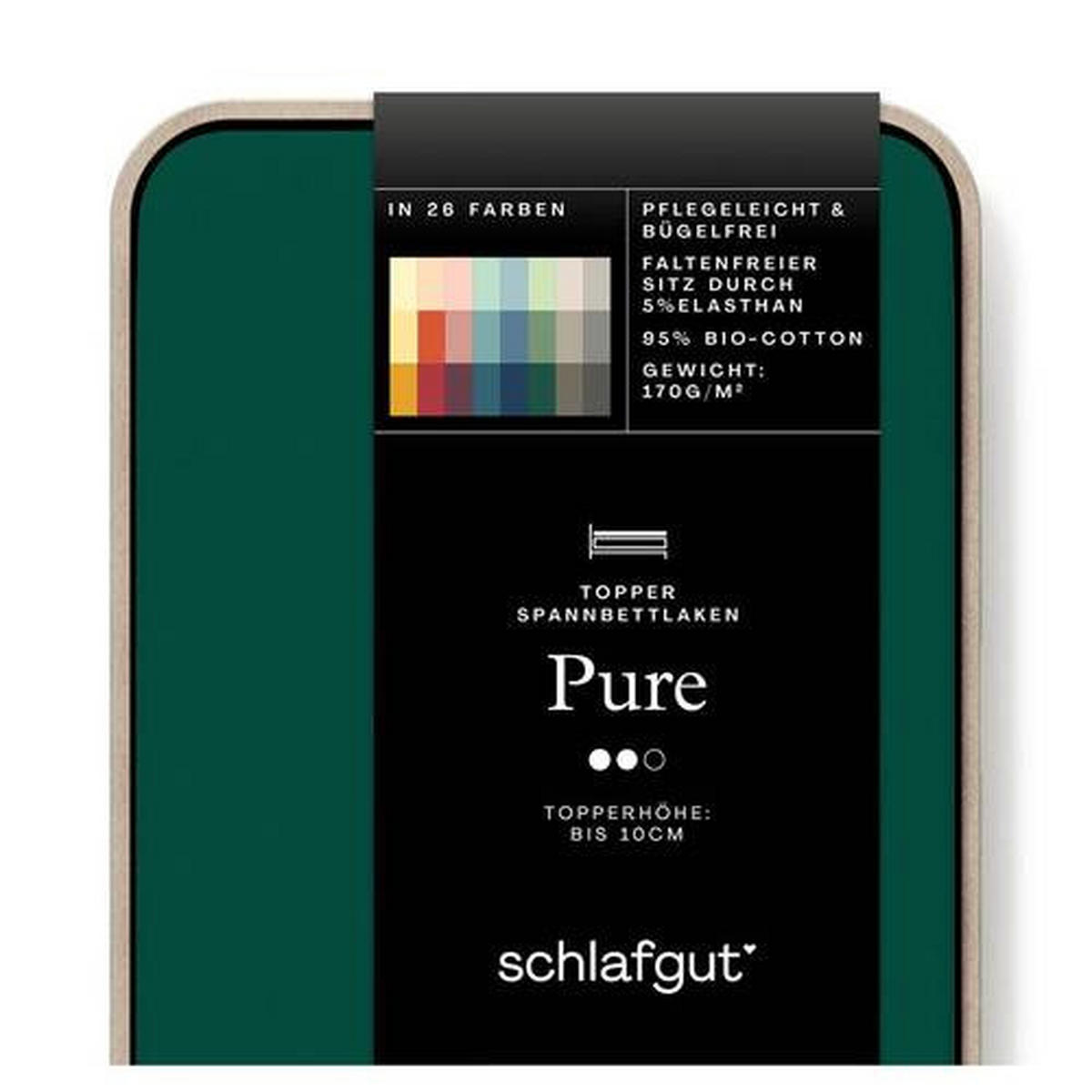 TOPPER-SPANNBETTTUCH PURE Jersey  - Grün, Basics, Textil (180-200/200-220cm) - Schlafgut