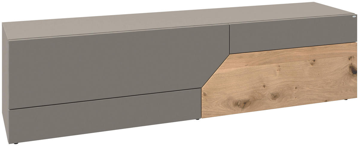 LOWBOARD Grau, Wildeiche  191,9/50/44,5 cm  - Wildeiche/Grau, Design, Holz/Holzwerkstoff (191,9/50/44,5cm) - Voglauer