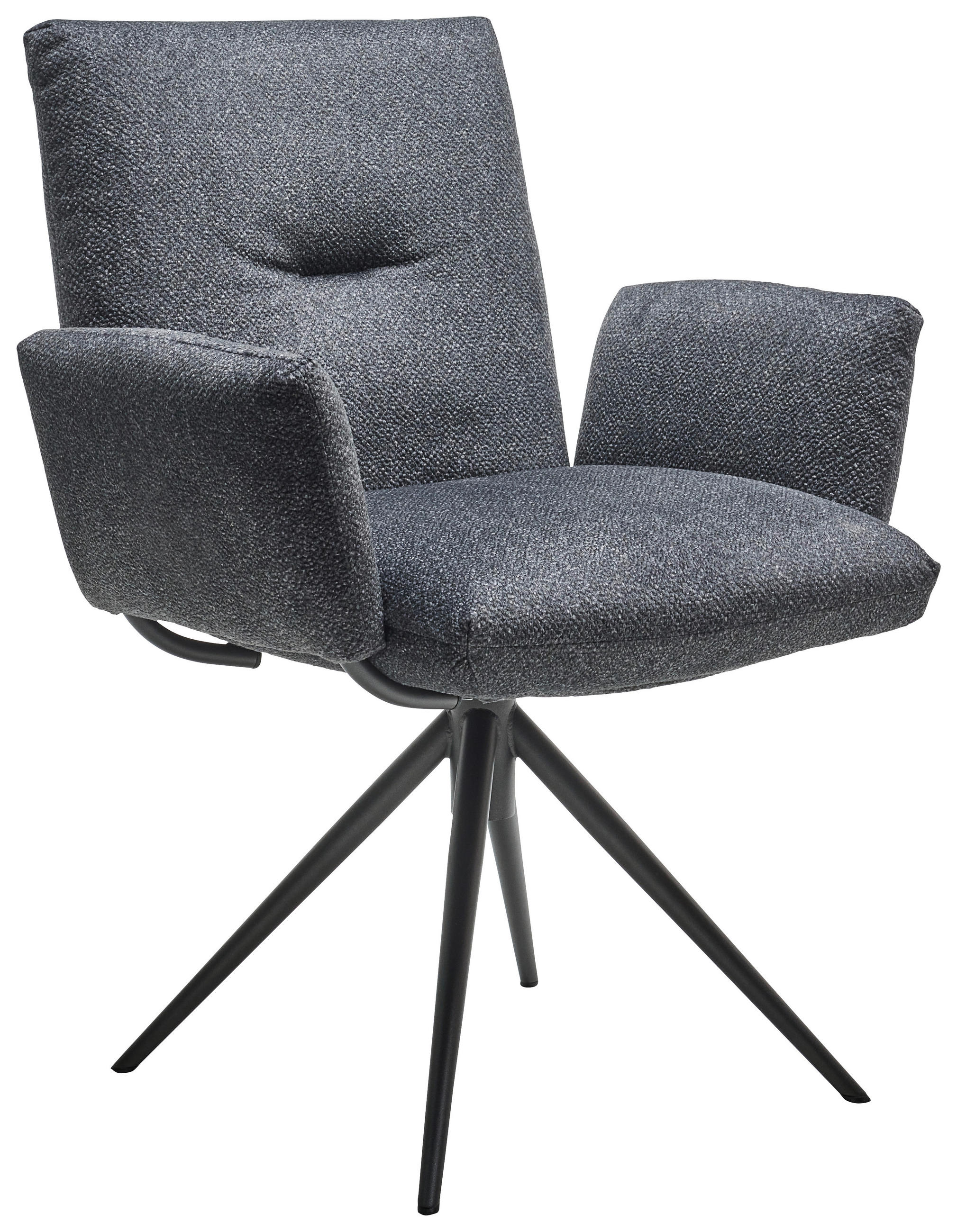 ARMLEHNSTUHL in Webstoff - Dunkelgrau/Anthrazit, Design, Textil/Metall (70/89/68cm) - Dieter Knoll