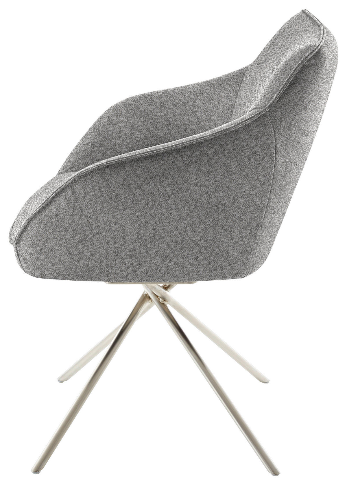 ARMLEHNSTUHL  in Nickel Flachgewebe  - Ecru/Edelstahlfarben, Design, Textil/Metall (60/84/67cm) - Koinor