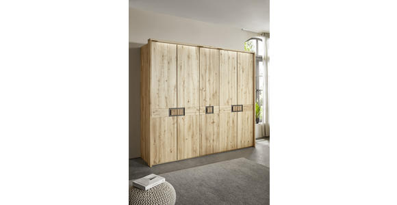DREHTÜRENSCHRANK in Eichefarben, Dunkelbraun - Eichefarben/Dunkelbraun, Natur, Holz (251,9/223,3/61,9cm) - Valnatura