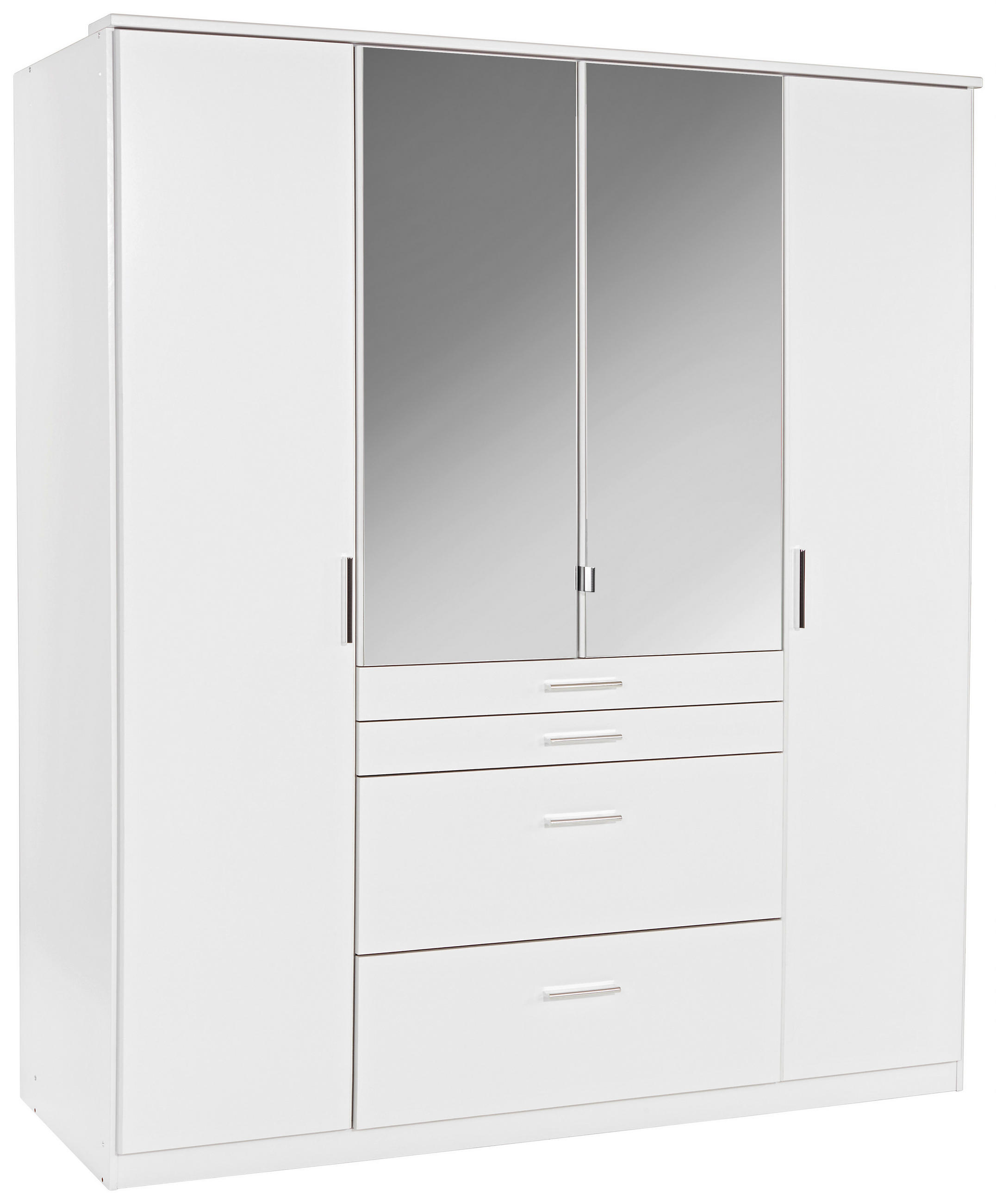 KLEIDERSCHRANK 180/198/58 cm Weiß  - Alufarben/Weiß, KONVENTIONELL, Holzwerkstoff/Kunststoff (180/198/58cm) - MID.YOU