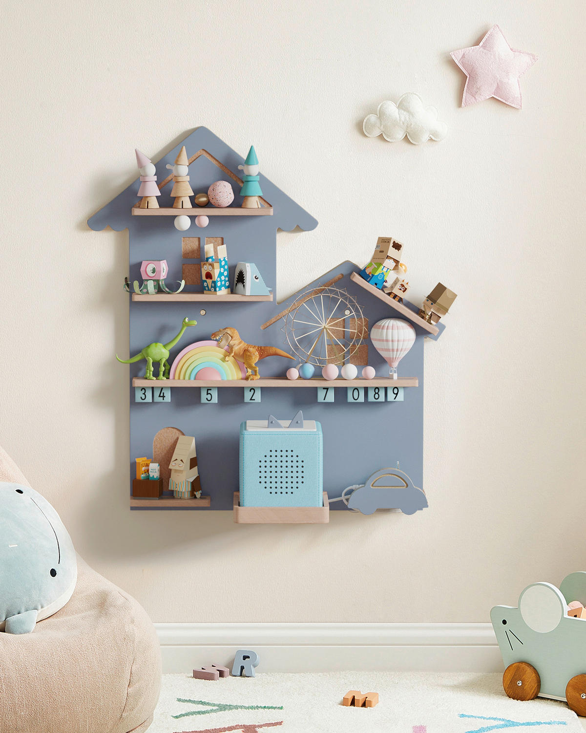 KINDERREGAL 55,6/59,7/17,9 cm  - Grau, MODERN, Holz/Holzwerkstoff (55,6/59,7/17,9cm) - MID.YOU