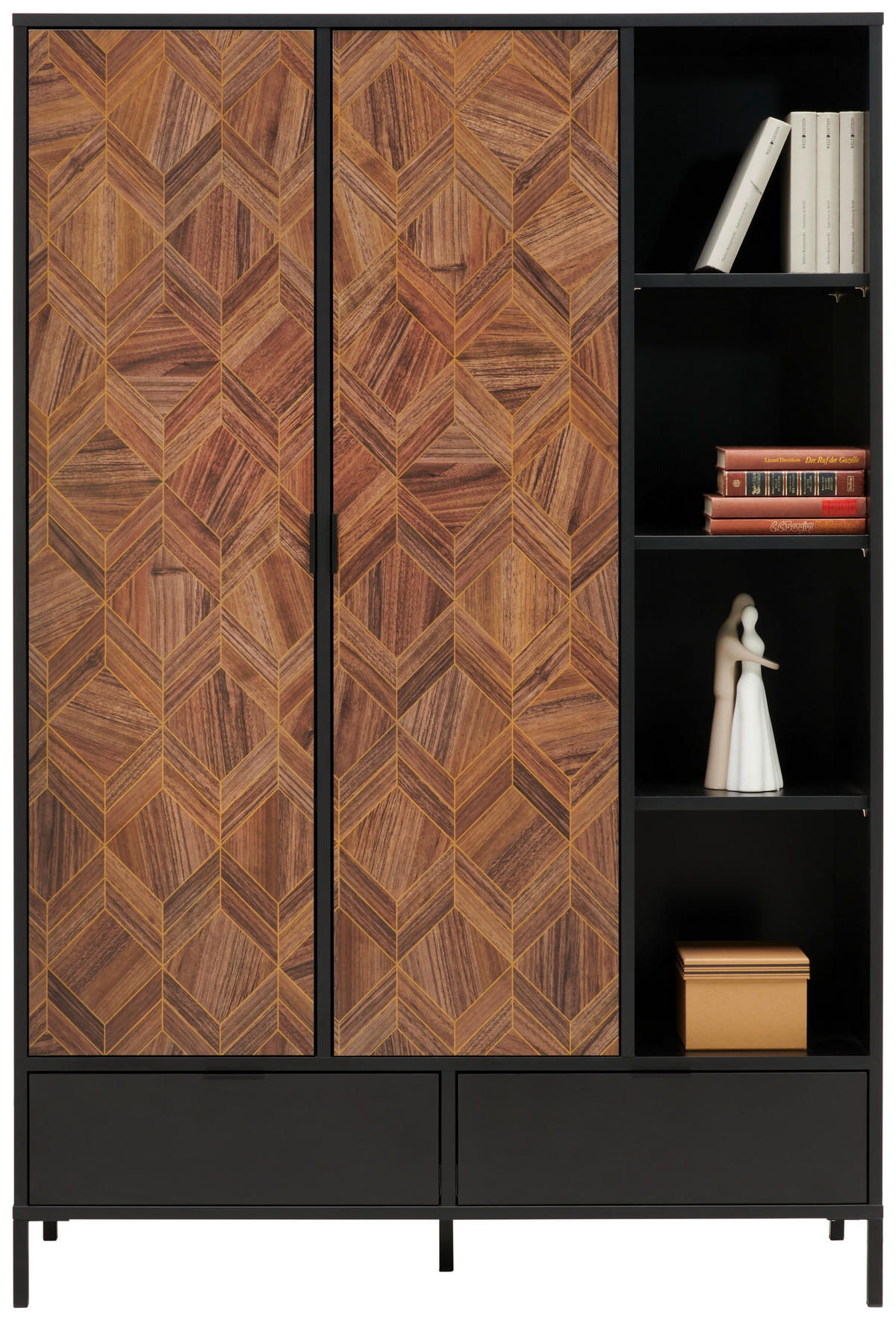 HIGHBOARD  in 117,1/173,6/42 cm  - Goldfarben/Schwarz, Trend, Holzwerkstoff/Metall (117,1/173,6/42cm) - Hom`in