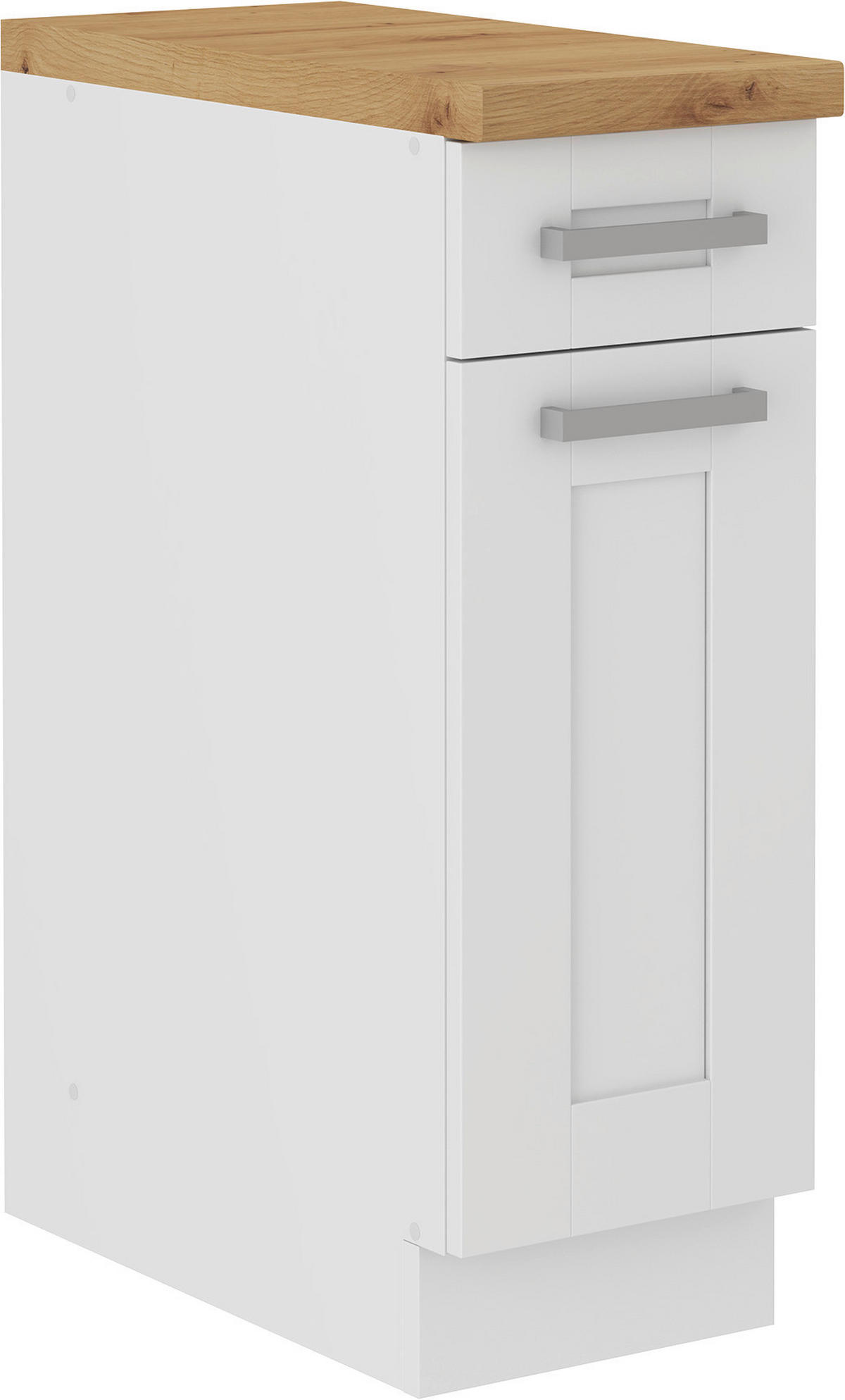 KÜCHENUNTERSCHRANK 30/86/60 cm  in Weiß  - Silberfarben/Weiß, ROMANTIK / LANDHAUS, Holzwerkstoff/Metall (30/86/60cm) - MID.YOU