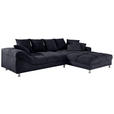 ECKSOFA in Webstoff Dunkelblau  - Dunkelblau, Design, Textil/Metall (337/228cm) - Carryhome