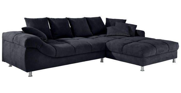 ECKSOFA in Webstoff Dunkelblau  - Dunkelblau, Design, Textil/Metall (337/228cm) - Carryhome