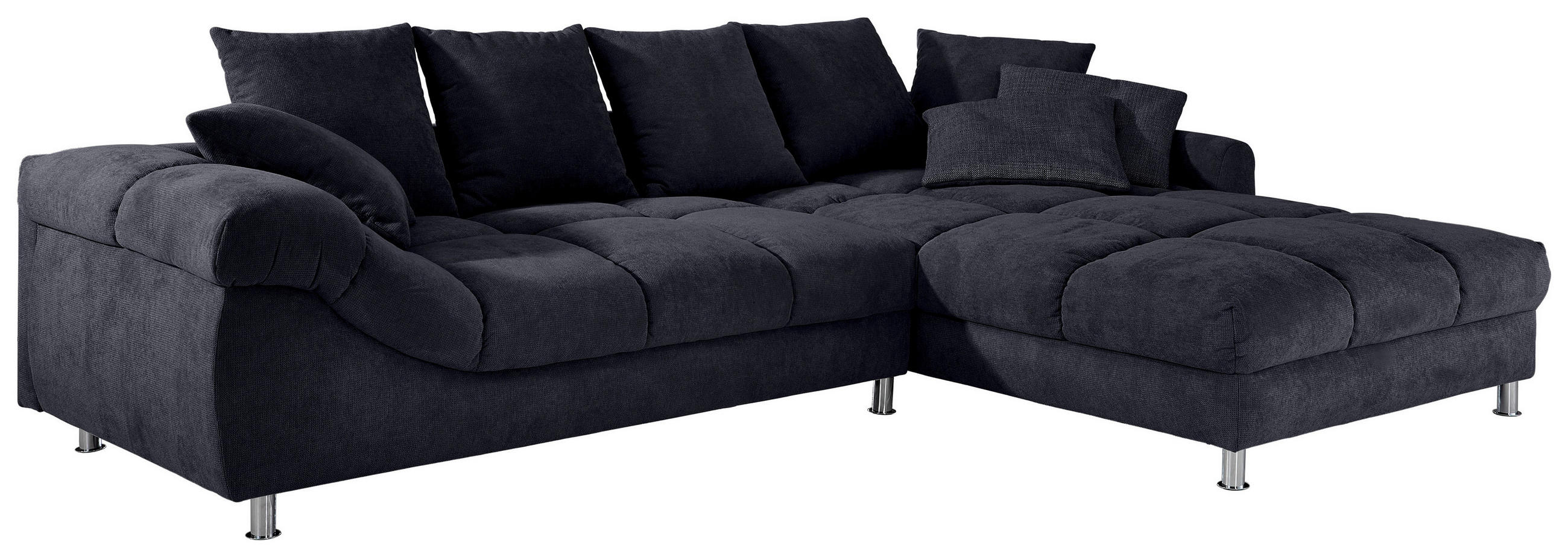 ECKSOFA in Webstoff Dunkelblau  - Dunkelblau, Design, Textil/Metall (337/228cm) - Carryhome