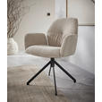 ARMLEHNSTUHL  in Chenille  - Creme/Schwarz, Design, Textil (66/89/66cm) - Dieter Knoll