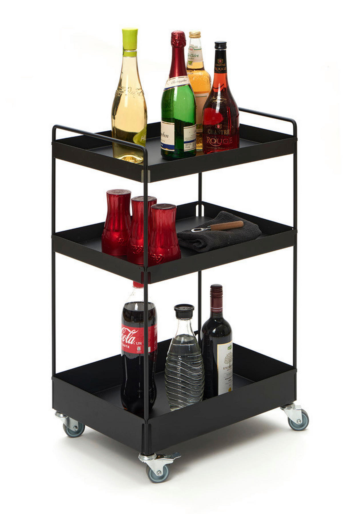 SERVIERWAGEN Schwarz  - Schwarz, Design, Metall (47/77/35cm) - MID.YOU