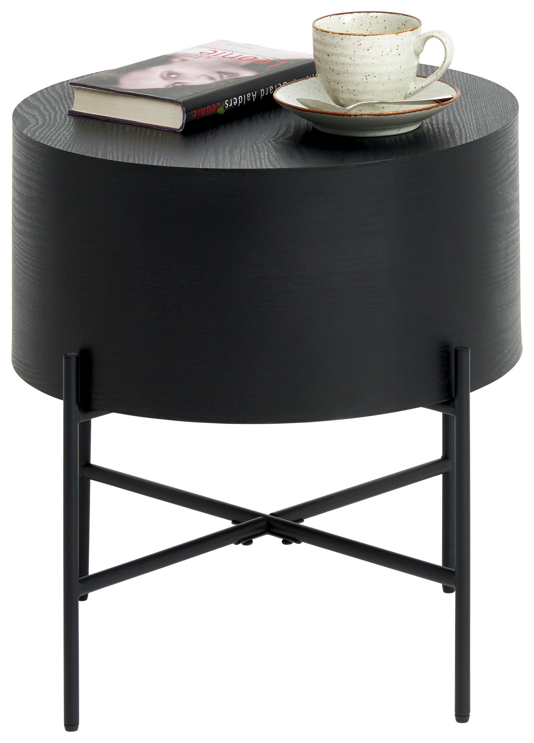 BEISTELLTISCH 45/45/45 cm Schwarz rund  - Schwarz, MODERN, Holzwerkstoff/Metall (45/45/45cm) - Xora