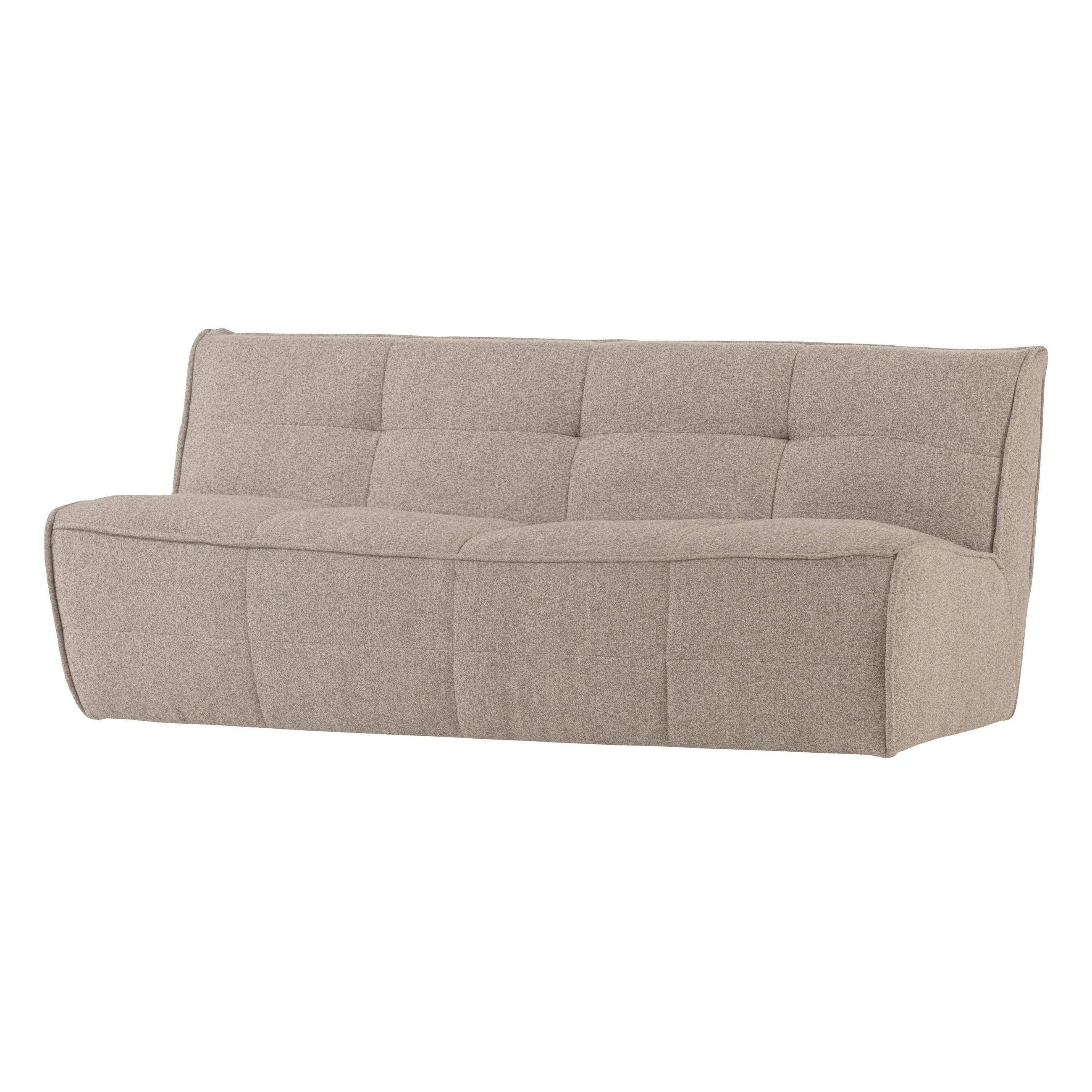 3-SITZER-SOFA Cluster Bouclé Braun, Khaki  - Khaki/Schwarz, MODERN, Kunststoff/Textil (204/81/91cm) - Livetastic
