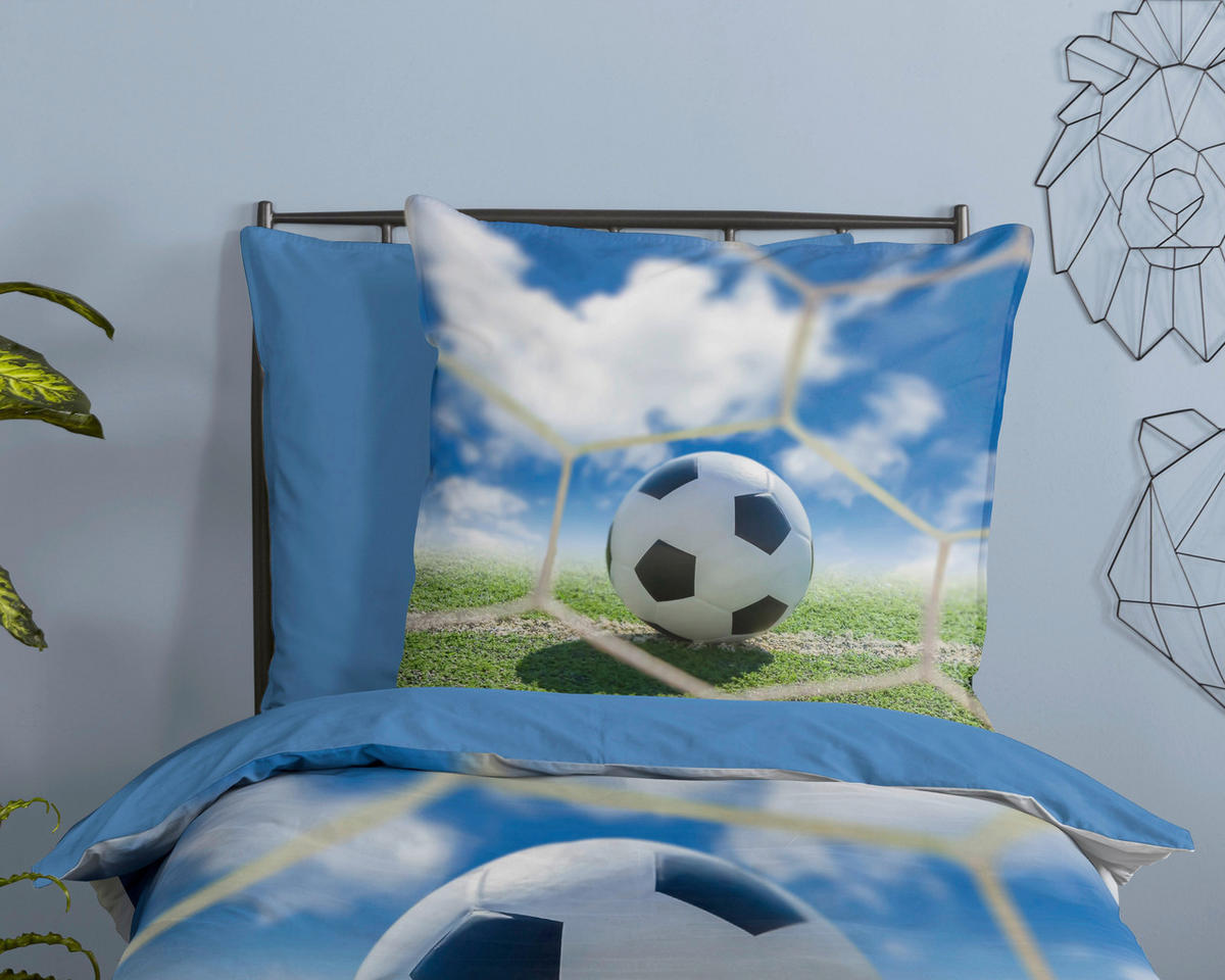 KINDERBETTWÄSCHE Good Morning Renforcé 135/200 cm  - Blau/Grün, Design, Textil (135/200cm)