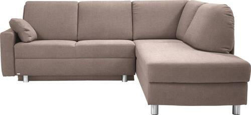 ECKSOFA in Chenille Hellbraun  226/208 cm  - Hellbraun/Alufarben, KONVENTIONELL, Textil/Metall (226/208cm) - Sedda