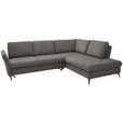 ECKSOFA in Flachgewebe Greige  - Greige/Schwarz, Natur, Textil/Metall (288/233cm) - Valnatura