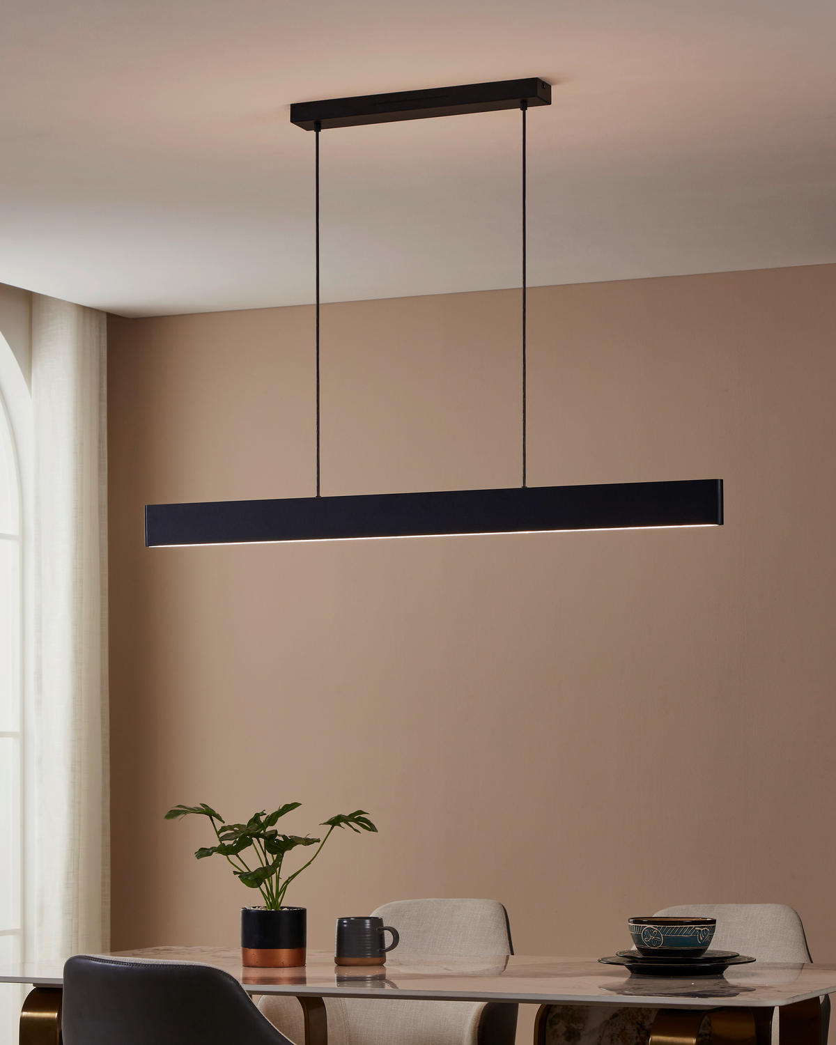 HÄNGELEUCHTE 117/7/110 cm  - Schwarz/Weiß, Basics, Kunststoff/Metall (117/7/110cm)