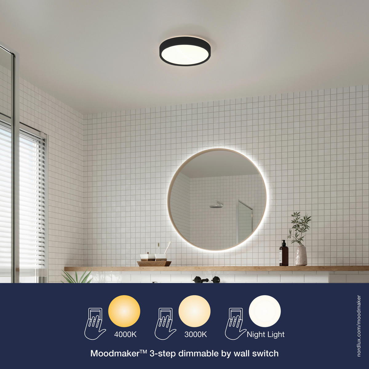 LED-DECKENLEUCHTE 35/5 cm   - Schwarz, KONVENTIONELL, Kunststoff (35/5cm) - Nordlux