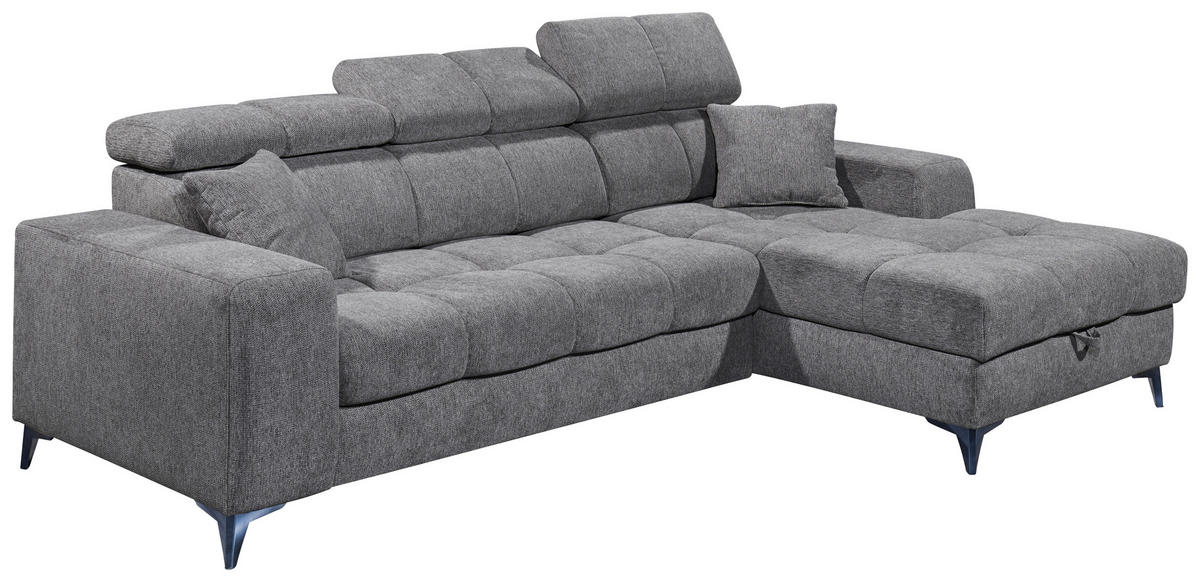 KUTNA GARNITURA tekstil  antracit   - crna/antracit, Konvencionalno, tekstil/plastika (268/172cm) - MID.YOU