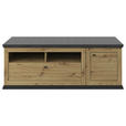 TV-ELEMENT Holzwerkstoff Dunkelgrau, Eiche Artisan  - Dunkelgrau/Schwarz, Basics, Holzwerkstoff/Metall (150/55,6/50cm) - Hom`in