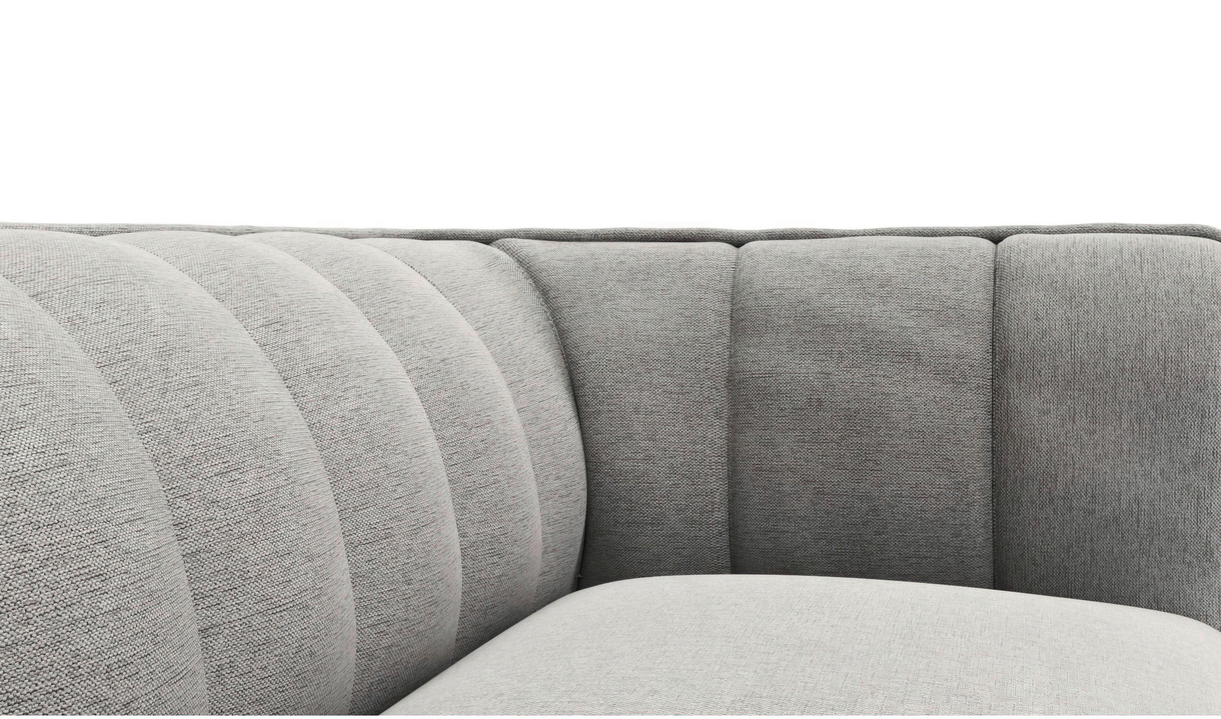 ECKSOFA Grau Flachgewebe, Webstoff, Chenille  - Schwarz/Grau, Design, Holz/Textil (149/211cm) - Livetastic