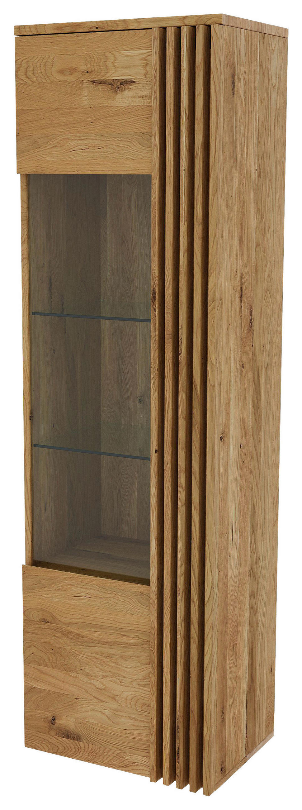 VITRIN tömör tölgy tölgyfa színű  - tölgyfa színű, Natur, Üveg/fa (59,6/200/44cm) - Linea Natura