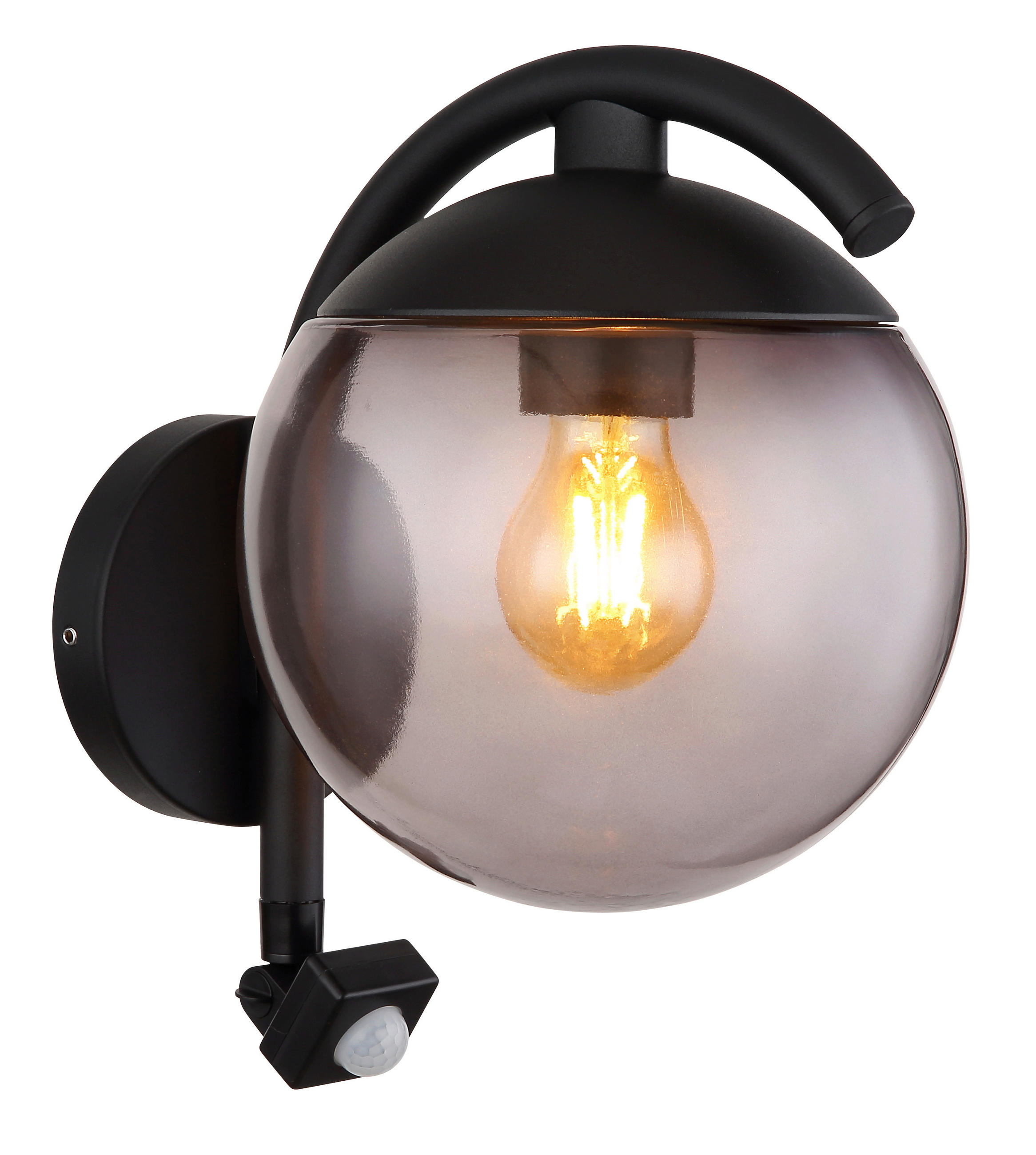 AUSSENWANDLEUCHTE - Schwarz, Basics, Glas/Metall (20/26/30cm) - Globo