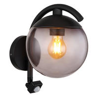 AUSSENWANDLEUCHTE - Schwarz, Basics, Glas/Metall (20/26/30cm) - Globo