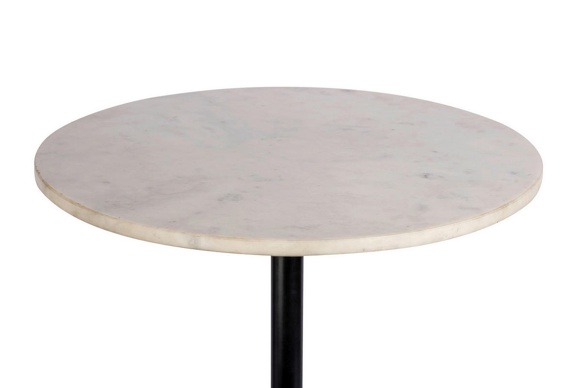 ODKLÁDACÍ STOLEK, černá, bílá - bílá/černá, Design, kov/kámen (46/48cm) - MID.YOU