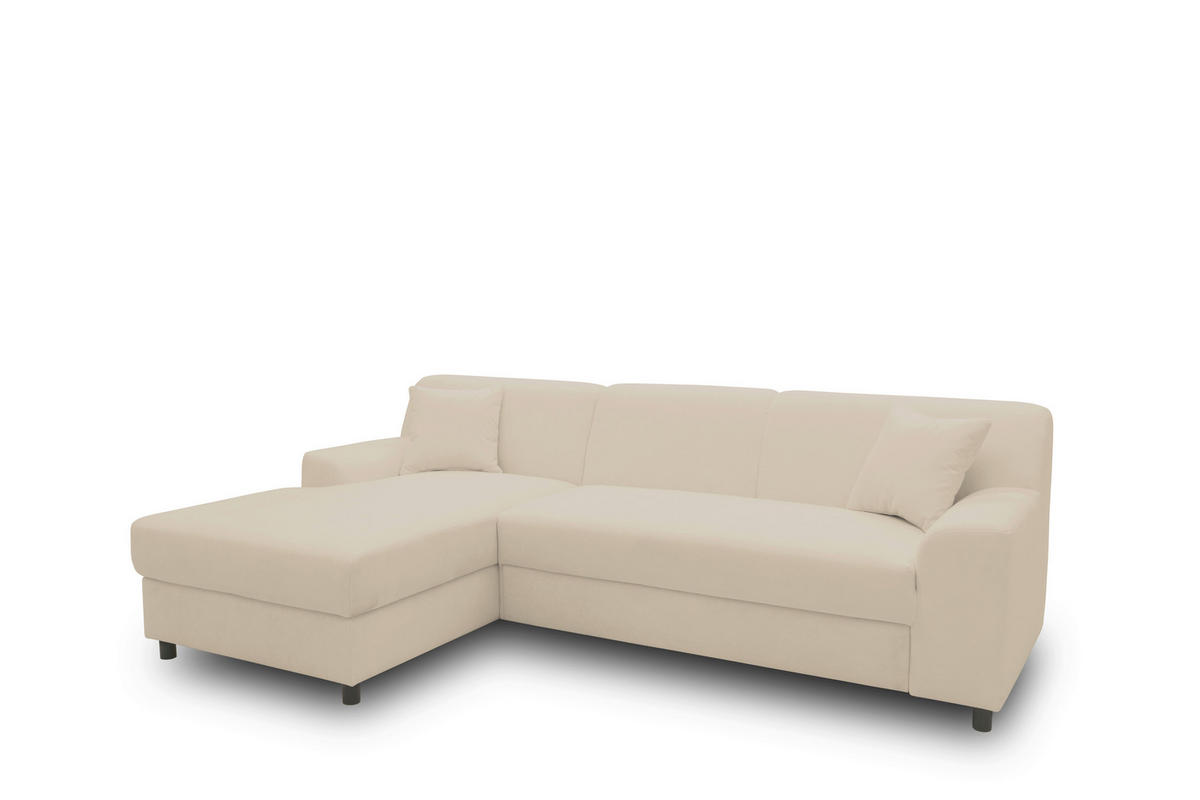 ECKSOFA CAPRI 2 Beige Mikrofaser Zierkissen  - Beige/Schwarz, Basics, Kunststoff/Textil (146/241cm) - MID.YOU