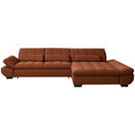 ECKSOFA  in Flachgewebe Rostfarben  341/204 cm  - Rostfarben/Schwarz, Design, Textil/Metall (341/204cm) - Xora