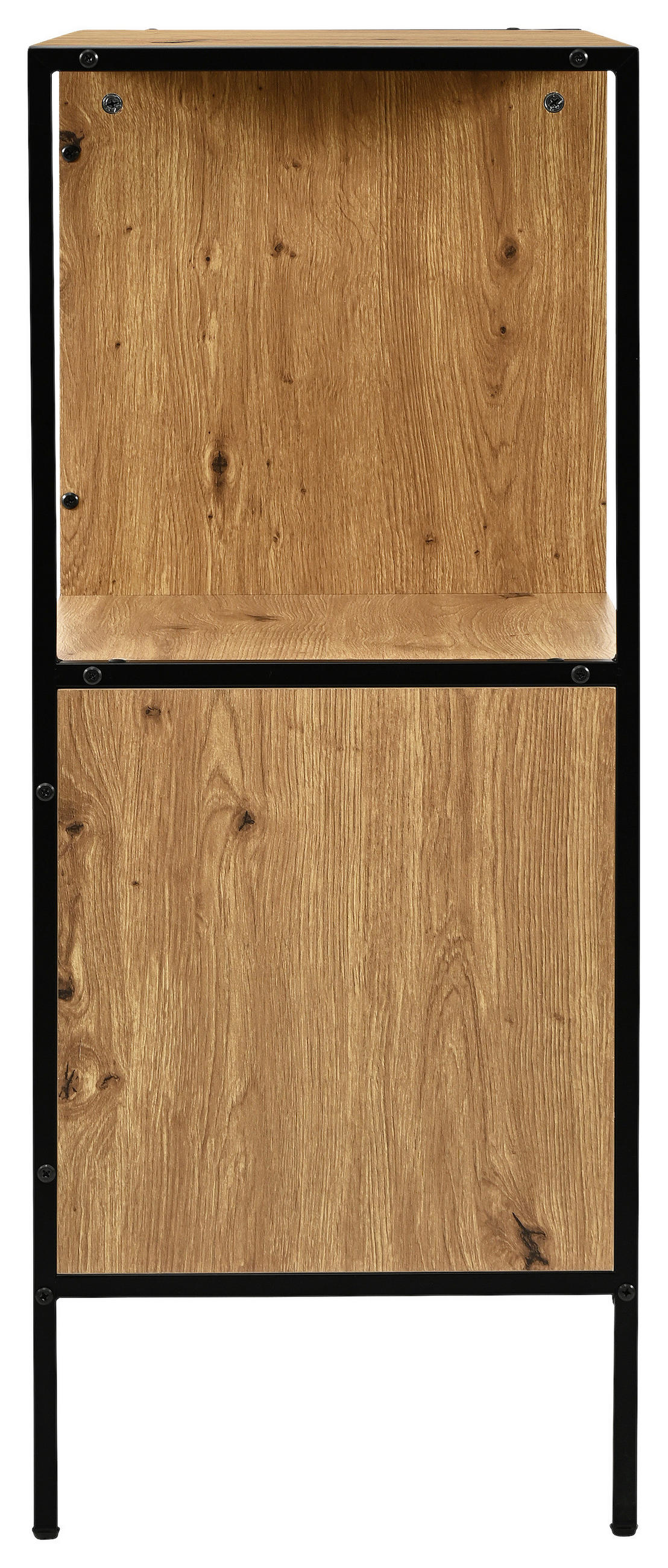 REGÁL NA DOKUMENTY, černá, dub artisan, 84/100/40 cm - černá/dub artisan, Design, kov/kompozitní dřevo (84/100/40cm) - Carryhome