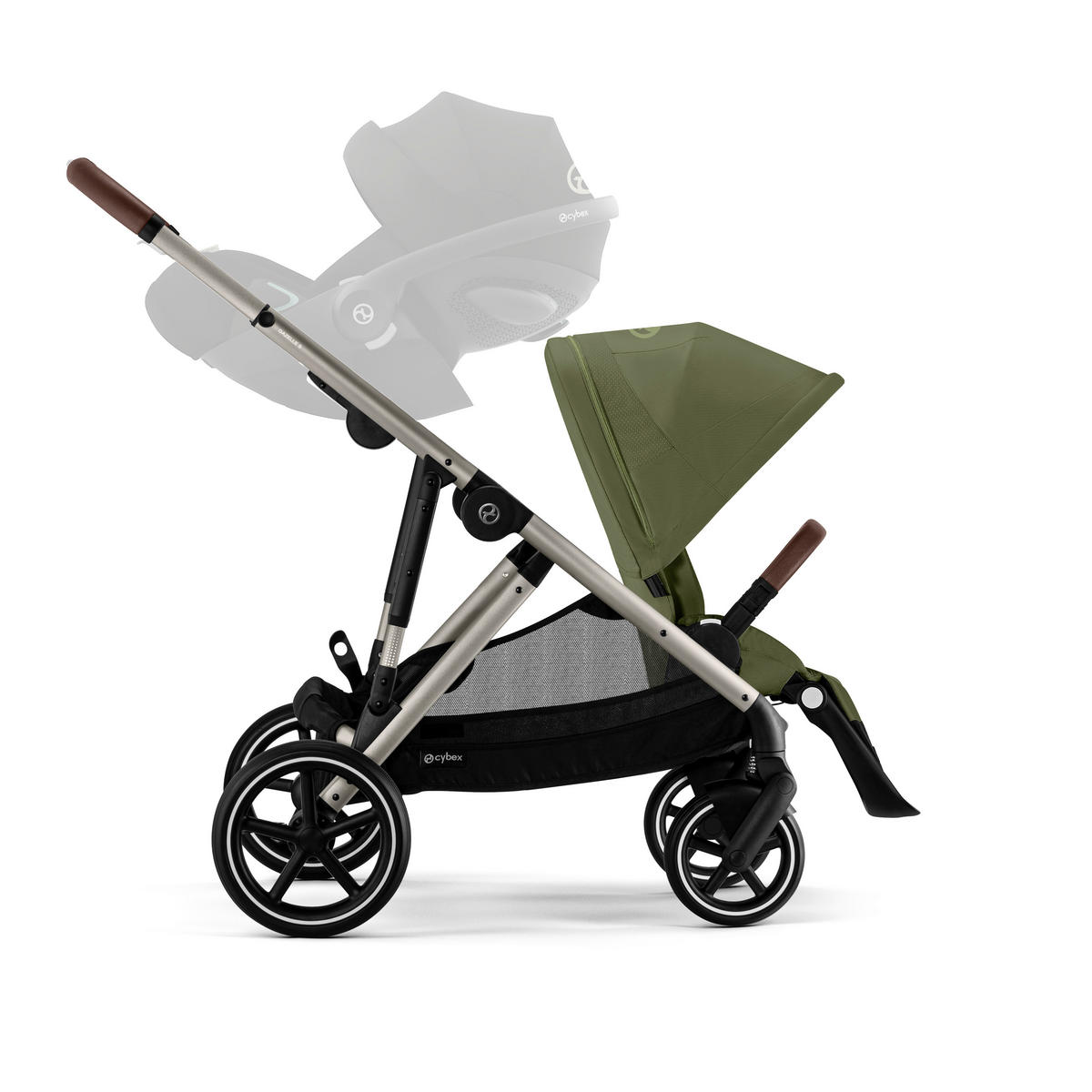 KINDERWAGEN  Gazelle S  Moss Green  - Taupe/Waldgrün, Basics, Textil/Metall (106/65/110cm) - cybex GOLD