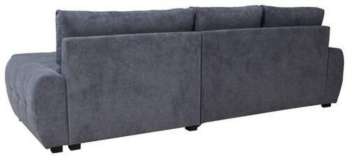 ECKSCHLAFSOFA in Velours Grau  - Chromfarben/Weiss, Design, Kunststoff/Textil (277/175cm) - Livetastic