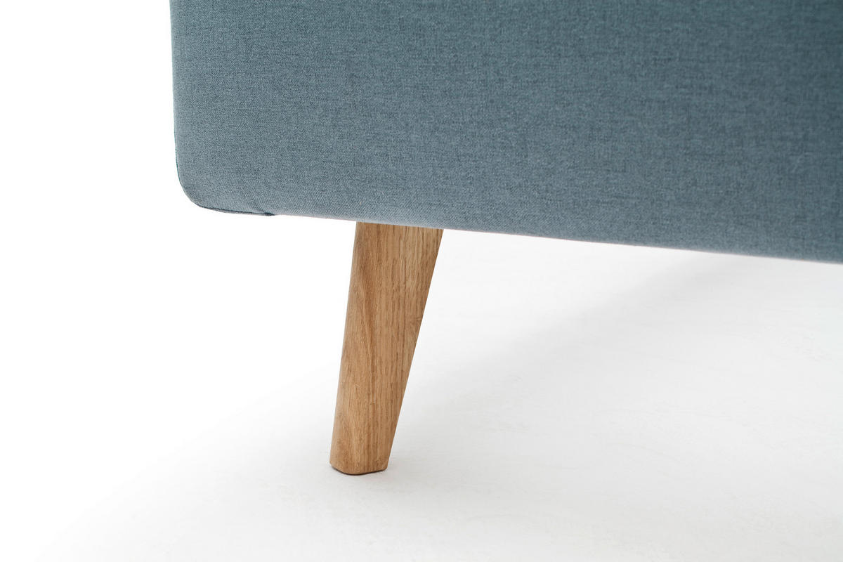 POLSTERBETT 140/200 cm,  in Hellblau,  - Eichefarben/Hellblau, Design, Holz/Textil (140/200cm) - Livetastic