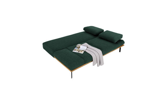 SCHLAFSOFA in Chenille Grün  - Schwarz/Grün, MODERN, Holz/Textil (212/89/102cm) - Dieter Knoll