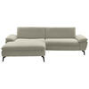 ECKSOFA in Webstoff Beige  197/295 cm  - Beige/Schwarz, Design, Textil/Metall (197/295cm) - Valdera