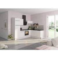 ECKKÜCHE 270/200 cm  in Weiß, Weiß Hochglanz  - Edelstahlfarben/Weiß Hochglanz, Basics, Holzwerkstoff/Metall (270/200cm) - Optifit