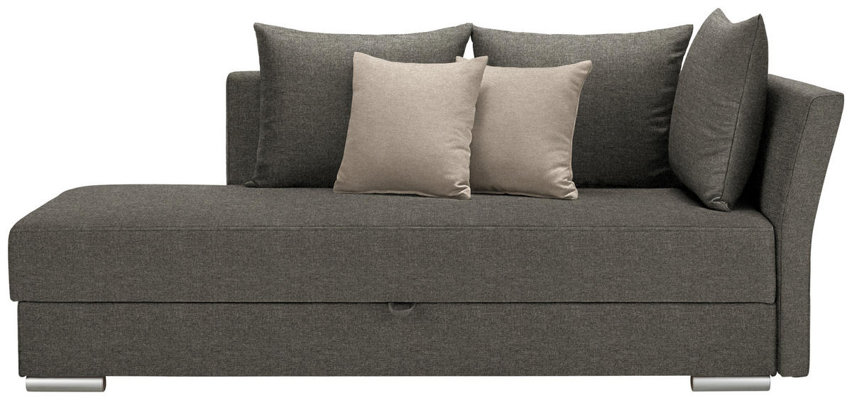 LIEGE Webstoff Grau  - Chromfarben/Beige, Design, Kunststoff/Textil (220/93/100cm) - Livetastic