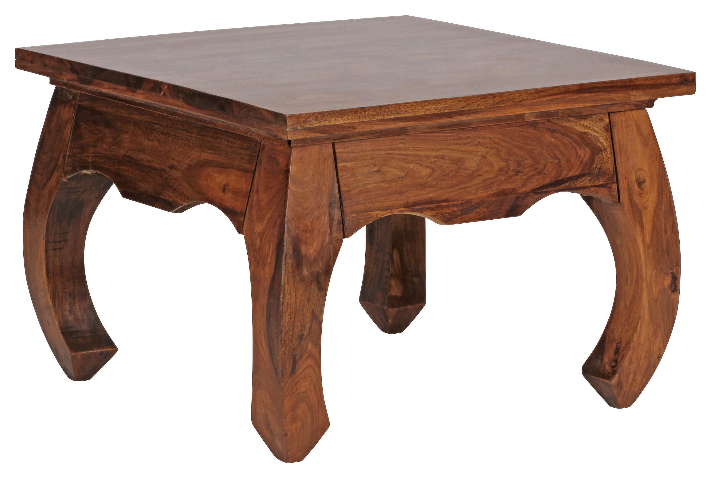 COUCHTISCH Sheesham massiv 60/60/40 cm quadratisch Sheeshamfarben  - Sheeshamfarben, Design, Holz (60/60/40cm) - MID.YOU