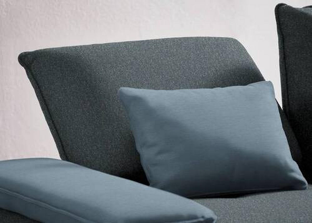ECKSOFA in Flachgewebe Blaugrau  250/310 cm  - Blaugrau/Schwarz, Design, Textil/Metall (250/310cm) - Moderano