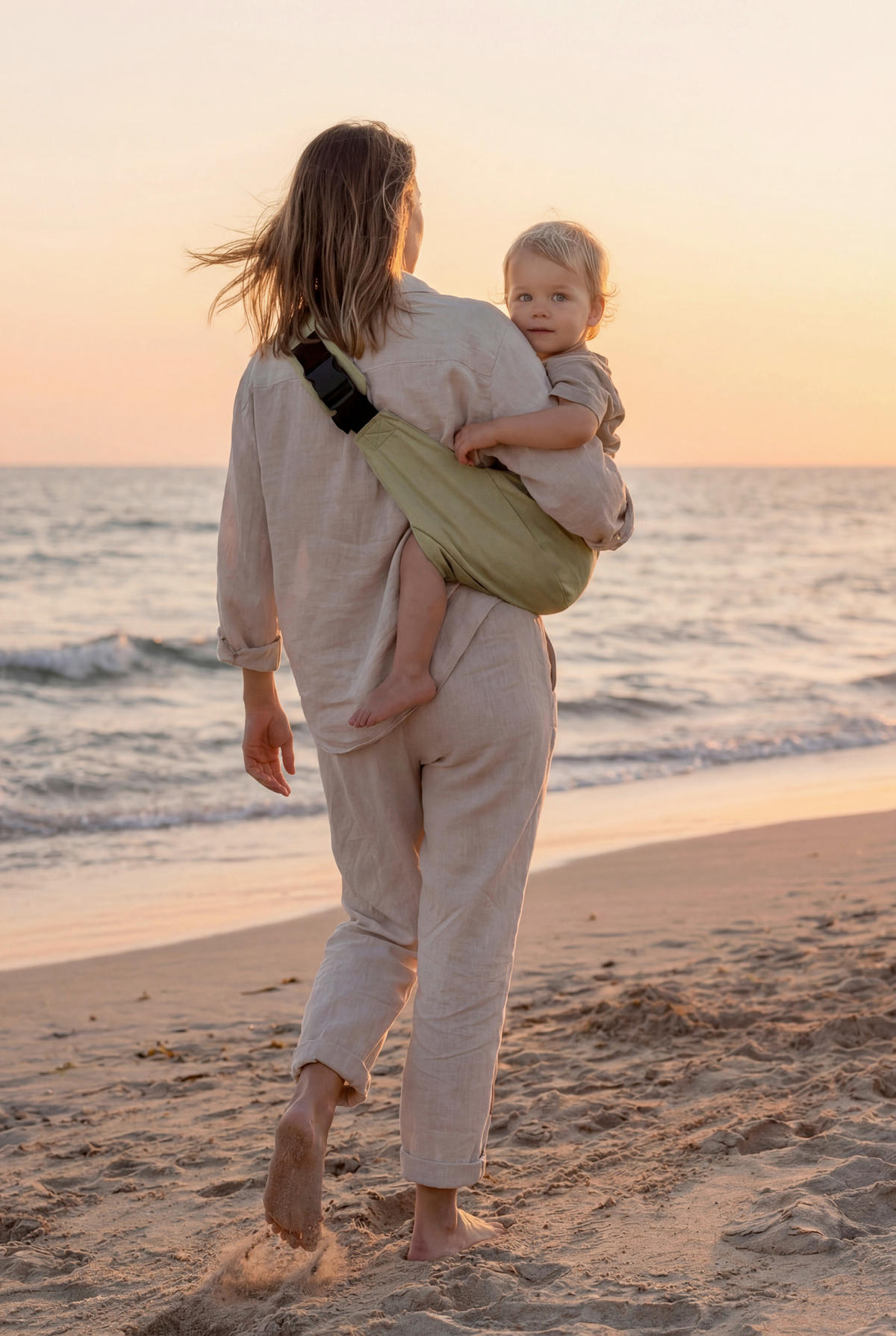 HÜFTTRAGE  - Salbeigrün, Basics, Textil - Fillikid